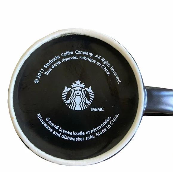 Starbucks Black matte Mermaid Siren‎ Logo Mug 2011 - Picture 2 of 3